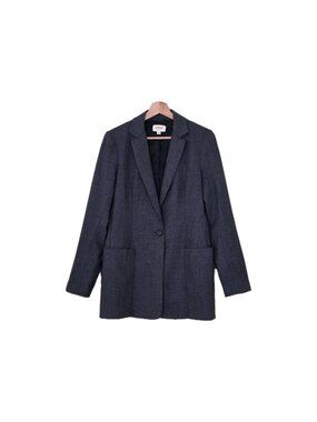 Aritzia Wilfred Wool Blazer Womens US 8 Gray Lined Office Siren Edgy Corporate